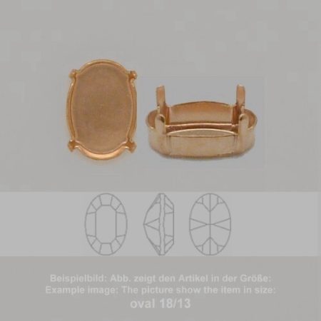 Steinfassung für Swarovski Kristalle Krallenkessel mit Boden - Oval SW 4128-10/8 - Krallenkessel mit Boden  - Oval SW 4128
