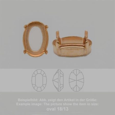 settings for swarovski crystals setting with prongs with hole - oval sw 4128-10/8