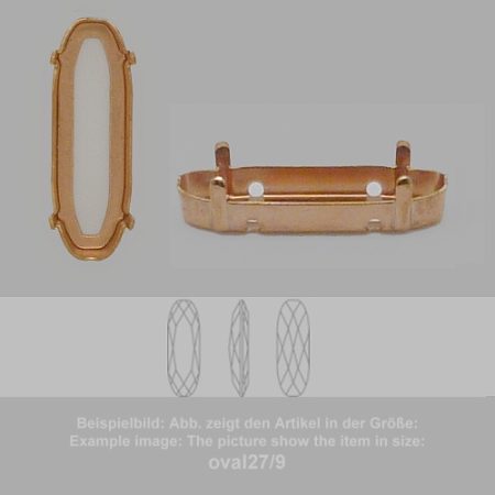 settings for swarovski crystals sew-on setting - oval sw 4161-27/9