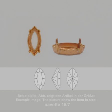 settings for swarovski crystals setting with prongs with hole - navette sw 4228-10/5 - setting with prongs with hole - navette sw 4228