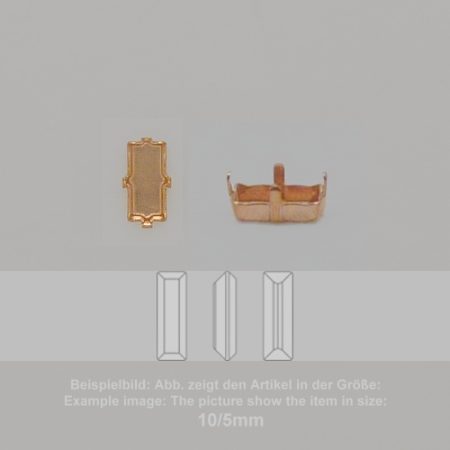 settings for swarovski crystals setting with prongs without hole - baguette sw 4500-10/3 - setting with prongs without hole  - baguette sw 4500