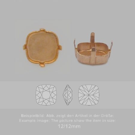 settings for swarovski crystals setting with prongs without hole - rounded square sw 4470-12/12 - setting with prongs without hole  - rounded square sw 4470