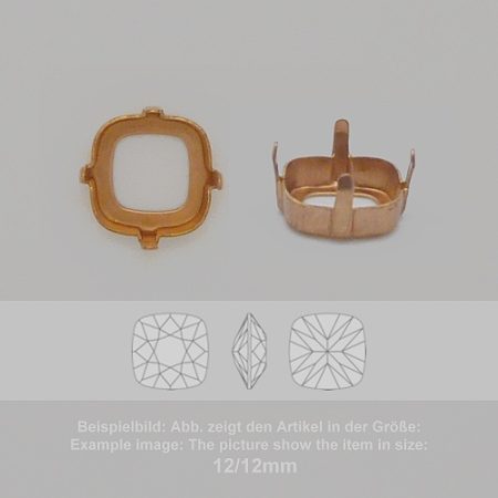 settings for swarovski crystals setting with prongs with hole - rounded square sw 4470-18/18 - setting with prongs with hole  - rounded square sw 4470