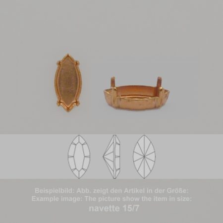 settings for swarovski crystals setting with prongs without hole - navette sw 4228-15/7