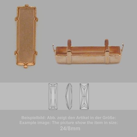 settings for swarovski crystals setting with prongs without hole - baguette sw 4547-15/5 - setting with prongs without hole - baguette sw 4547