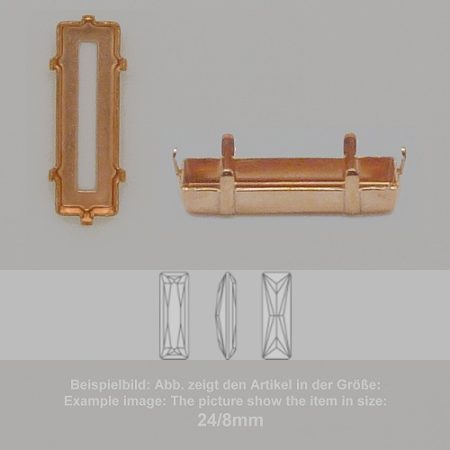settings for swarovski crystals setting with prongs with hole - baguette sw 4547-15/5 - setting with prongs with hole - baguette sw 4547