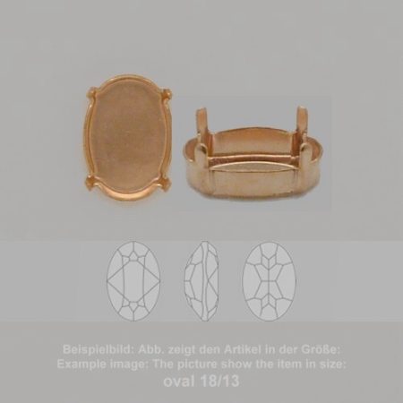 Steinfassung für Swarovski Kristalle Krallenkessel mit Boden - Oval SW 4120-6/4 - Krallenkessel mit Boden  - Oval SW 4120