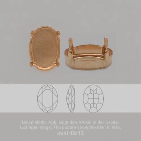 settings for swarovski crystals setting with prongs without hole - oval sw 4127-30/22 - setting with prongs without hole - oval sw 4127