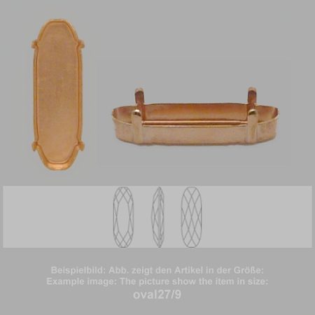 settings for swarovski crystals setting with prongs without hole - oval sw 4161-21/7 - setting with prongs without hole  - oval sw 4161