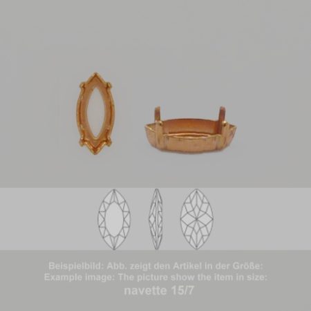 settings for swarovski crystals setting with prongs with hole - navette sw 4227-32/17 - setting with prongs with hole - navette sw 4227