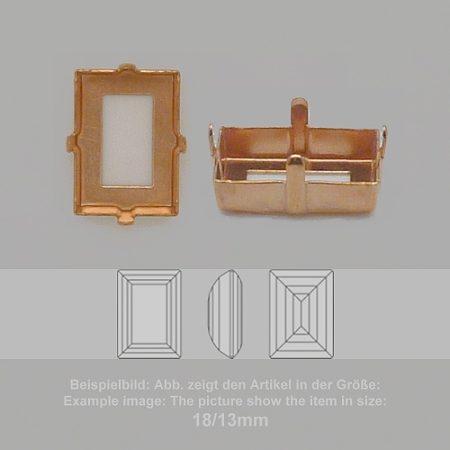 settings for swarovski crystals setting with prongs with hole - baguette sw 4527-14/10 - setting with prongs with hole - baguette sw 4527