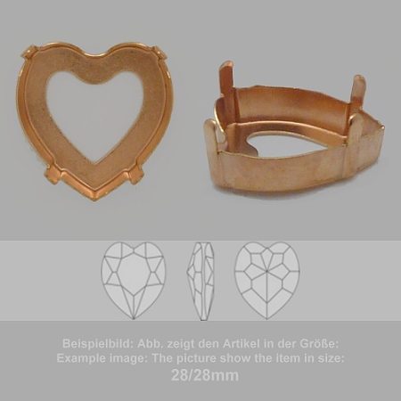 settings for swarovski crystals setting with prongs with hole - heart sw 4827-28mm - setting with prongs with hole - heart sw 4827