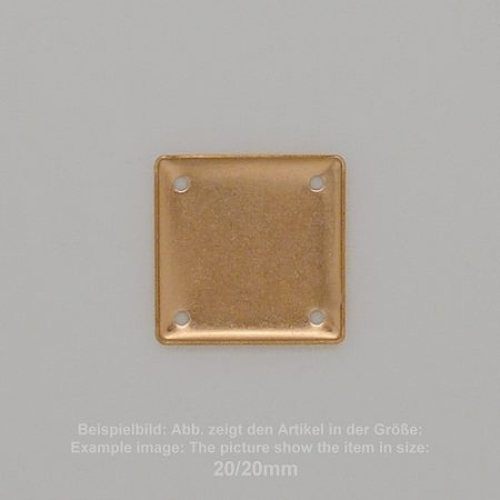 Steinfassung für Swarovski Kristalle Bodenkessel zum Aufnähen- Quadrat SW 2493-20/20 - Bodenkessel zum Aufnähen - Quadrat SW 2493