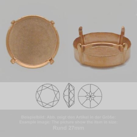 settings for swarovski crystals setting with prongs without hole - round sw 1201-35mm - setting with prongs without hole - round sw 1201