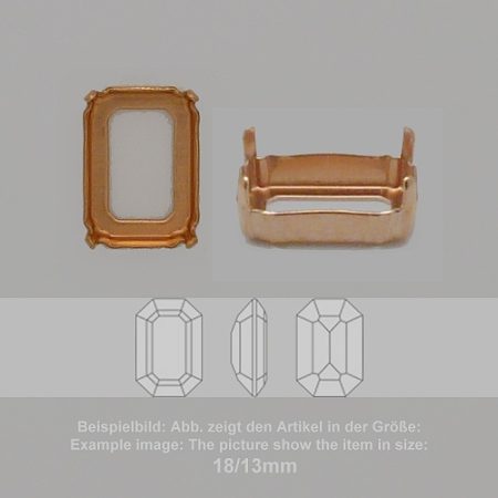 settings for swarovski crystals setting with prongs with hole - octagon sw 4610-18/13 - setting with prongs with hole - octagon sw 4610