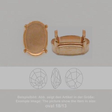 Steinfassung für Swarovski Kristalle Krallenkessel mit Boden - Oval SW 4196-30/26 - Krallenkessel mit Boden  - Oval SW 4196