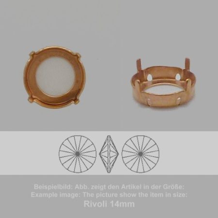 Steinfassung für Swarovski Kristalle Aufnähkessel - Rund Rivoli SW 1122-ss40 - Aufnähkessel - Rund Rivoli SW 1122
