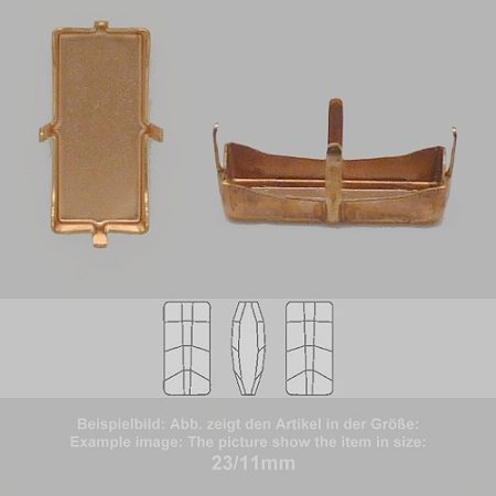settings for swarovski crystals setting with prongs without hole - baguette sw 4524-12/6 - setting with prongs without hole - baguette sw 4524