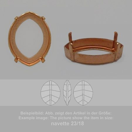 settings for swarovski crystals setting with prongs with hole - navette sw 4224-10/8 - setting with prongs with hole - navette sw 4224