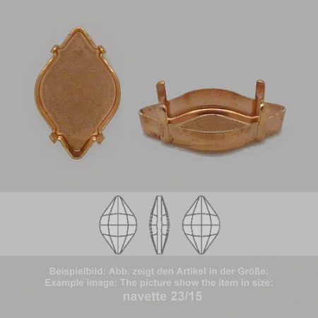 settings for swarovski crystals setting with prongs without hole - navette sw 4230-14/9 - setting with prongs without hole - navette sw 4230