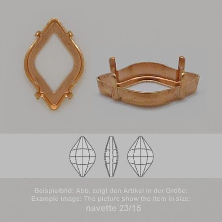 settings for swarovski crystals setting with prongs with hole - navette sw 4230-14/9 - setting with prongs with hole - navette sw 4230