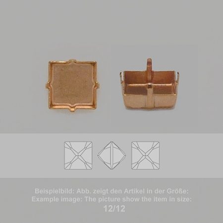 Steinfassung für Swarovski Kristalle Krallenkessel mit Boden - Quadrat SW 4418-8/8 - Krallenkessel mit Boden  - Quadrat SW 4418