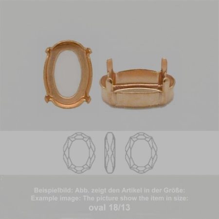 settings for swarovski crystals setting with prongs with hole - oval sw 4142-18/14 - setting with prongs with hole - oval sw 4142