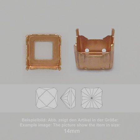 Steinfassung für Swarovski Kristalle Aufnähkessel - Quadrat SW 4499-20mm - Aufnähkessel - Quadrat SW 4499