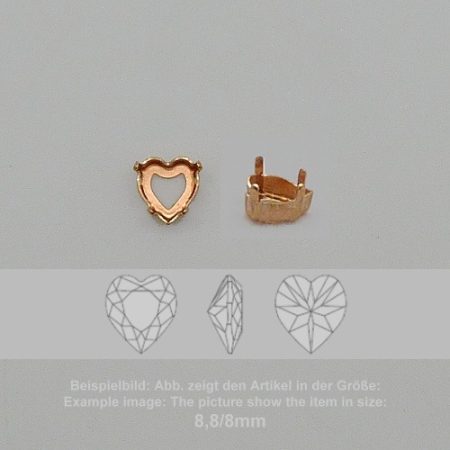 settings for swarovski crystals setting with prongs with hole - heart sw 4831-11/10 - setting with prongs with hole - heart sw 4831
