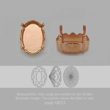 settings for swarovski crystals setting with prongs without hole - oval sw 4160-8/6 - setting with prongs without hole - oval sw 4160