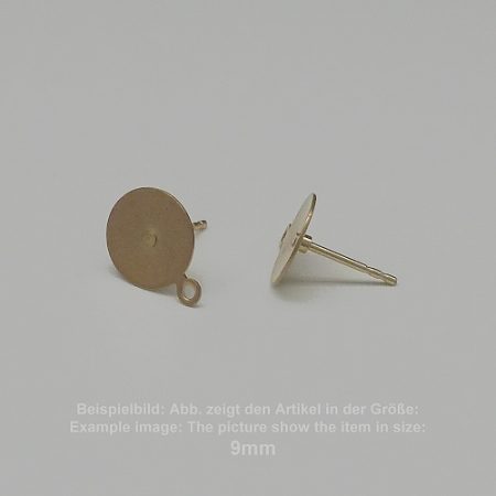 mechanic ear clips ear stud plate- 4mm-smooth-with ring - ear stud plate - 4mm
