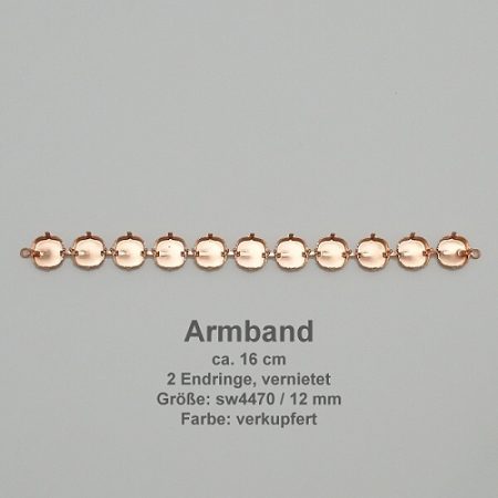 Kesselkettenstück Stumpfeck SW 4470- 12/12-Mitte-Armband mit Endring.-verkupfert - Stumpfeck SW 4470 - 12/12