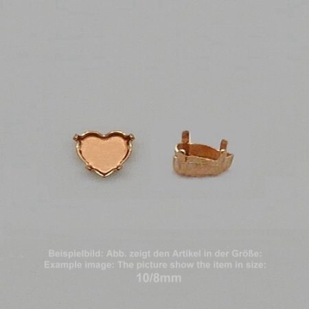 Steinfassung für Swarovski Kristalle Krallenkessel mit Boden - Herzl SW 4815-10/8 - Krallenkessel mit Boden  - Herzl SW 4815