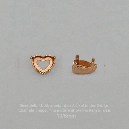 settings for swarovski crystals setting with prongs with hole - heart sw 4815-10/8 - setting with prongs with hole - heart sw 4815